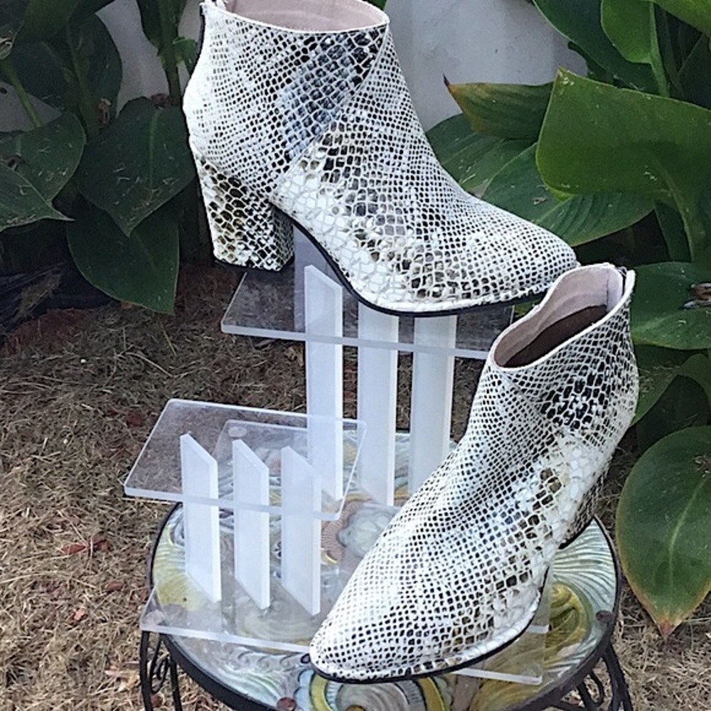 Dibs True Chelsea Pay Phone Snake Print Booties